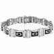 Black & White Diamond Pave Set Link Statement Bracelet 8 14k White Gold Finish