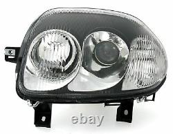 Black chrome color finish HB3 H7 headlight set for RENAULT CLIO 2 98-01 V6 LOOK