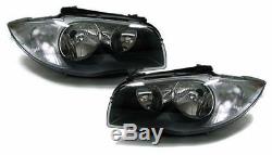 Black clear finish H7 H7 headlights SET for BMW 1 Series E81 E82 E87 E88 04-06