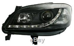 Black clear finish Headlights set with LED Daytime DRL for OPEL ZAFIRA A 99-05