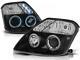 Black Clear Finish Angel Eye Halo Headlight Set For Citroen C2 03-10