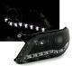 Black Clear Finish Headlight Set For Vw Tiguan 07-11 With Led Drl