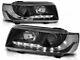 Black Clear Finish Headlight Set With Led Drl Light For Vw Passat B4 93-95