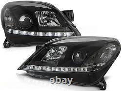 Black clear finish projector Headlights SET with LED DRL for Opel Astra H 04-09