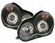 Black Clear Finish Projector Headlights Set For Mercedes W203 S203 C-class 00-07