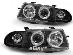 Black color clear finish angel eye headlights SET for Opel Astra F 94-97