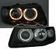 Black Finish Angel Eyes Halo Headlight Set Audi A3 8l 00-03 Rhd Lhd Cars