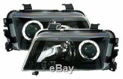 Black finish H7 projector lens headlight set for Audi A4 B5 94-99 RHD LHD cars
