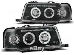 Black finish angel eyes headlights SET front lights for Audi 80 B4 from 91-96