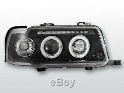Black finish angel eyes headlights SET front lights for Audi 80 B4 from 91-96