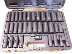 Blackhawk 33pc 1/2 Dr Black Finish Deep Well Impact Socket Set SAE & Metric