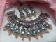 Bollywood Style Black Finish Cz Kundan Pearl Necklace Earrings Pink Jewelry Set