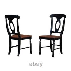 British Isles Napoleon Side Chair, Oak-Black Finish (Set of 2)