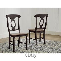 British Isles Napoleon Side Chair, Oak-Black Finish (Set of 2)