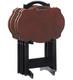 Brown Black Finish 5 Pc Wooden Tv Tray Set With Stand Folding Tables Snack Storage