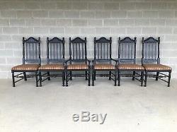 Broyhill Attic Heirlooms Black Distressed Finish Dining Chairs Set Of 6