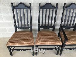 Broyhill Attic Heirlooms Black Distressed Finish Dining Chairs Set Of 6