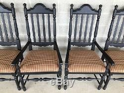 Broyhill Attic Heirlooms Black Distressed Finish Dining Chairs Set Of 6