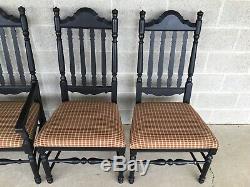 Broyhill Attic Heirlooms Black Distressed Finish Dining Chairs Set Of 6