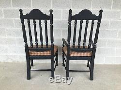Broyhill Attic Heirlooms Black Distressed Finish Dining Chairs Set Of 6