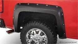 Bushwacker 40957-02 Black Pocket/Rivet Style Finish 4-Piece Fender Flare Set 19