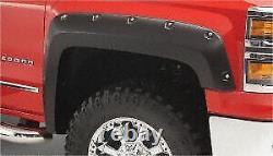 Bushwacker 40957-02 Black Pocket/Rivet Style Finish 4-Piece Fender Flare Set 19