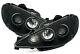 Ccfl Angel Eyes H1 H7 Headlights Set For Peugeot 206 In Black Finish