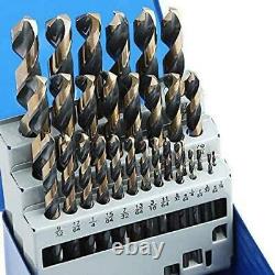 COMOWARE DRILL BIT SET, 1/16 To 1/2 29-Piece Hi-Speed Steel Black-Gold Finish