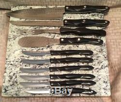 CUTCO Knife SetESSENTIALS + 5 SET with HONEY FINISH OAK BLOCK10 Knives with Block