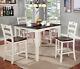 Casual 5 Pc Two-tone Counter Height Dining Table Set In White & Walnut Finish
