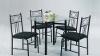 Charming Table And Chairs Dining Set Black Finish