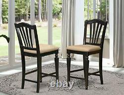 Chelsea Stools Bar Set Of 2 Counter Height Chairs Chs-blk-lc