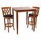 Cherry Finish 3 Piece Backrest Stool Pub Table Set Home Living Dining Furniture