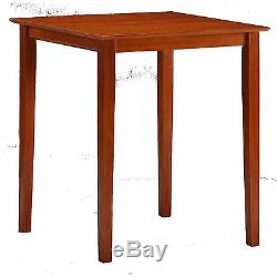 Cherry Finish 3 Piece Backrest Stool Pub Table Set Home Living Dining Furniture