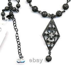 Christian Dior Signed Necklace Black Finish set with Jet Black Crystals