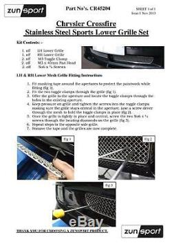 Chrysler Crossfire Front Grille Set Black finish (2004 to 2008)