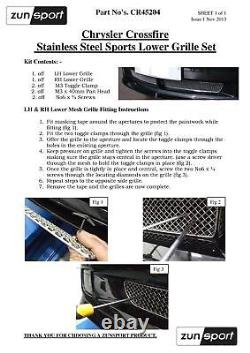 Chrysler Crossfire Lower Grill Set Black finish (2004 to 2008)