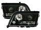 Clear Black Finish Headlightss Set With Nsw For Mercedes W202 C-class 93-00