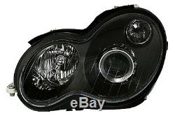 Clear black finish headlight set Facelift for Mercedes C-Class W203 00-04