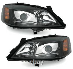 Clear black finish headlight set for XENON D2S for OPEL ASTRA G 98-05