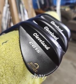 Cleveland Cg15 Black Nitride 3 Wedge Set 52-56-60 Spine Aligned Black S300 Lh