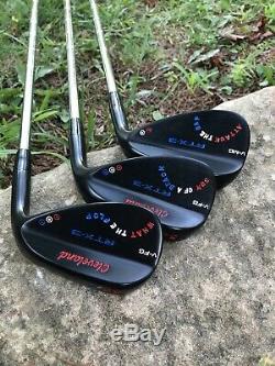 Cleveland Wedge RTX 3 Set 50, 54, 58 Blacked Out Finish Golf Club Hand Stamped