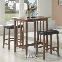 Coaster 3-Piece Counter Height Bar Dining Dinette Set Nut Brown 130004