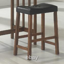 Coaster 3-Piece Counter Height Bar Dining Dinette Set Nut Brown 130004