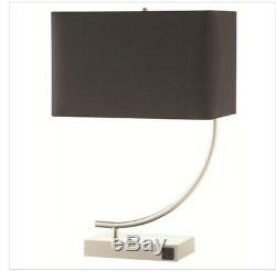 Coaster Lamp Set Of 2 Table Lamp Nickel Finish Black Rectangle Shade