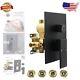 Compact 3-outlets Brass Shower Valve Kit With Matte Black Finish Easy Install