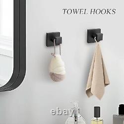 Complete 10-Piece Bathroom Towel Bar and Holder Set in Matte Black Finish