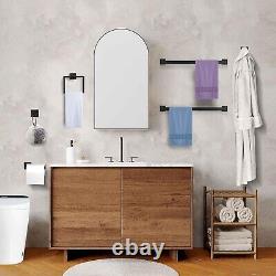 Complete 10-Piece Bathroom Towel Bar and Holder Set in Matte Black Finish