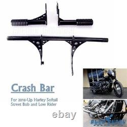 Complete Highway Engine Guard Crash Bar Set Foot Pegs Rest For Harley FXLR FXBB