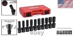 Comprehensive 10-PC Metric Deep Impact Socket Set with Black Phosphate Finish